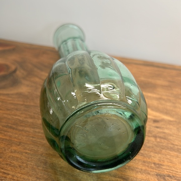 Recycled Green Glass Tall Bud Vase With Pattern - Picture 6 of 10